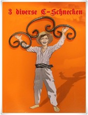 10 x Zier Element Zaun Gitter Pflanzstab C-Schnecke Schmiedeeisen Edelrost