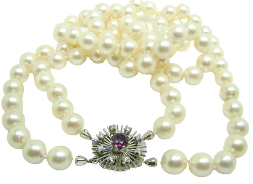 Damen perl collier mit - perl, diamant
