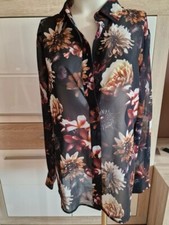 Tigha Bluse Neu Gr L,Chrysanthemen,blumig,luftig,transparent