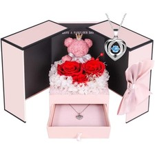 Ewige Rose Herz Halskette