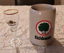 Set: Eichbaum Brauerei Mannheim - 1 Bierseidel Keramik/Steingut + 1 Schnapsglas 
