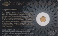 AV-VD Ruanda 2022 10 FRW 125 Jahre Vreneli 1/200 OZ 999er Gold Coincard 000809