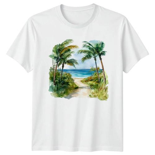 Tropical beach path palmen - tropical,