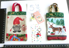 BAG-5)6tlg Stoff tasche Unikat Weihnachten (Taschen, Anhänger,Schutzengel)