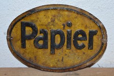 Altes Blechschild Papier,Deko Büro,Werkstatt,Garage,Oldtimer,Retro,Vintage,Orig.