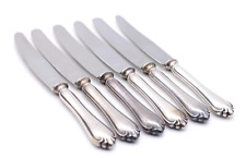 6x Martin 90 Dessertmesser Messer versilbert Besteck Vintage Länge 21 cm