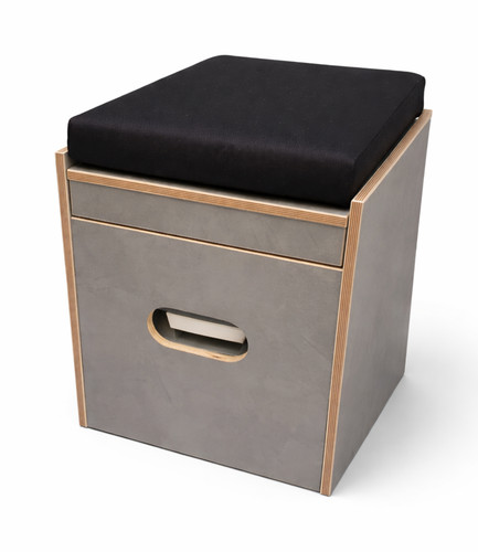 Toiletten hocker farbe grau - -,