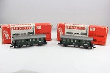 2 Stück Fleischmann 12/605 Waggon Personanwagen H0 Modelleisenbahn in OVP #11911