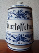 346❚ antike Keramik Dose, Mehldose, Zwiebelmuster, von ca. 1895, Annaburg