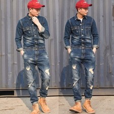 Mens Denim Jumpsuits Overalls