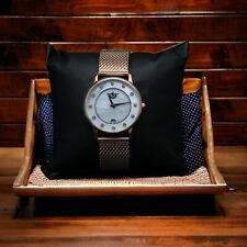 Damenuhr Edelstahl roségold Milanaise Faravahar Uhr Armbanduhr Farvahar Symbol