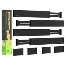 Verstellbarer Bambus Schubladentrenner Organizer 43-56cm für Küche Bad