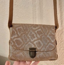 Umhängetasche braun Silber