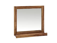 Bad Spiegel mit Ablage 70x66 Wandspiegel Flurspiegel Holzrahmen Palisander Lagos