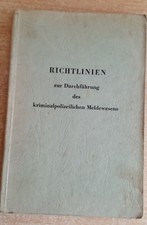 Richtlinien Durchführung Meldewesen Kriminalpolizei 1950 Kripo Polizei Saarland
