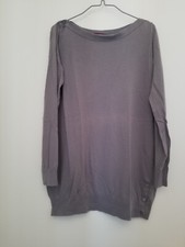 Top Kleid Pullover Tunika Baumwolltheke S Langarm Grau 100% Baumwolle