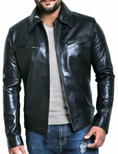 Herren Schwarz Lederjacke 100%