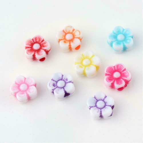 100 stück acrylperlen - 100, blumen