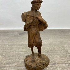 Vntg Hand Carved Wood Statue