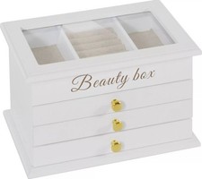 Schmuckkasten weiß 4 Ebenen