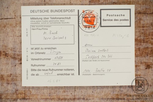 Top brd telefon ganzsache - -, telefon-ganzsache