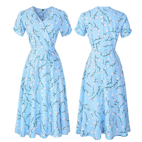 Damen floral kurzarm - damen,