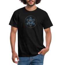 Metatrons Würfel Stern Tetraeder Digital Blume des Lebens Männer T-Shirt