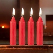 Adventskerzen 4er Set rot Weihnachtskerzen Baumkerzen Pyramidenkerzen  Weihnacht