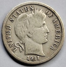 USA, One Dime Münze, 1911---SILBER---