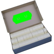 Etiketten Sato/Samark 26, 26x12mm leuchtgrün mit U-Stanzung Auszeichner 