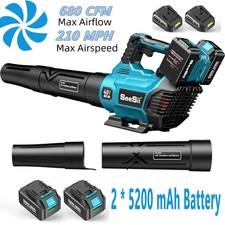 SEESII Cordless Laubbläser 40V Brushless Motor effizient für Rasenpflege 680CFM