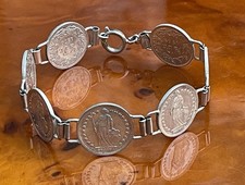 Armband aus 1/2 Franken Silbermünzen, 900 Silber, Handarbeit , 20 cm (S 6320)