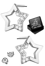 Ohrringe 925 Silber Sterne 9mm