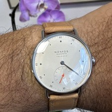 💥Nomos Glashütte Metro Neomatik Herren Uhr 35 mm Champagner Ref. 1107 Neuwertig