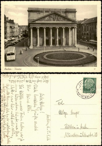 Ansichtskarte aachen theater - ansichtskarte,