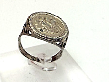 Sterling Silber 925 Ring Schmuck St Georg Siegelring 4,43 g Größe M1/2