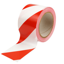 Absperrnand Warnband 100/250mm x 75 mm Rot-weiß Flatterband Warnband Trassenband