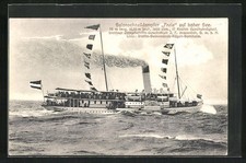 Ansichtskarte Passagierschiff Freia auf hoher See 