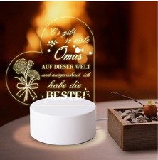 Geschenk für Oma von Enkelin LED Acryl Nachtlicht Lampe Geburtstagsgeschenk