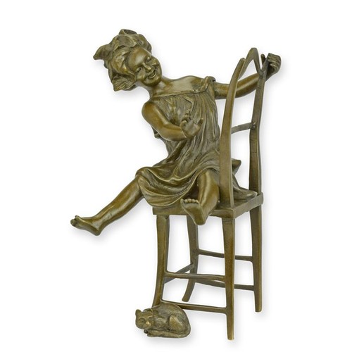 Bronzefigur mädchen mit - bronzefigur,