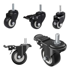 4 Stück 50mm Möbelrolle mit Bremse, M8 X 25mm Rollen mit Gewinde,Rollen schwe...