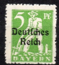 Deutsches Reich 119 PF III, "Bayern Abschied" 1920 mit Plattenfehler, postfrisch