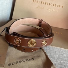 ORIGINAL BURBERRY Gürtel Cognac braun Leder Gold S NEU mit Etikett NP 350€