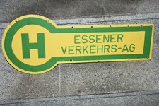Original Altes Emailschild Essener Verkehrs-AG,Haltestelle Bahn,Essen/Ruhrgebiet