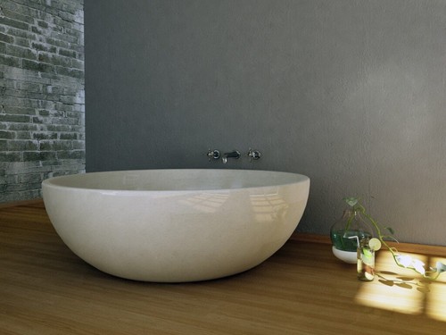 Runde terrazzo badewanne - runde,
