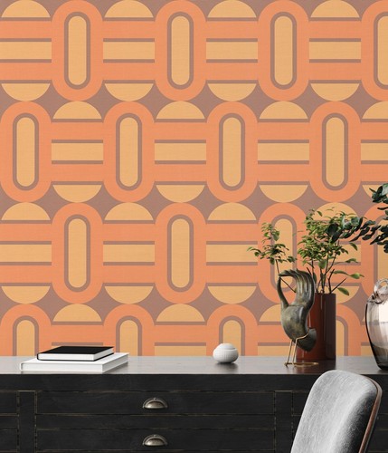 Vintage vliestapete orange - 3d,