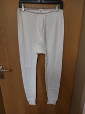Lange weiße Herren Unterhose Mit Eingriff 100 % Baumwolle Gr. 8 neu