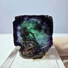 Klarer Phantom Fluorit Würfel, grün lila Okorusu, Namibia 22*20*18mm