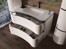 Badmöbel Set Schwarz / Weiss