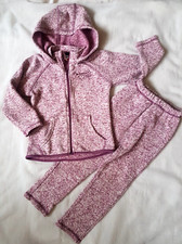 Topolino Strick-Fleece-Anzug Gr.116 Kapuzenjacke + Hose = 2-Teiler meliert TOP